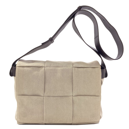 BOTTEGA VENETA Arco Flap Messenger Shoulder Bag Canvas LeatherLadies [Used]
