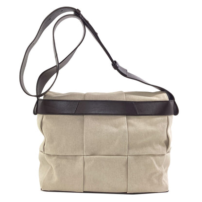 BOTTEGA VENETA Arco Flap Messenger Shoulder Bag Canvas LeatherLadies [Used]