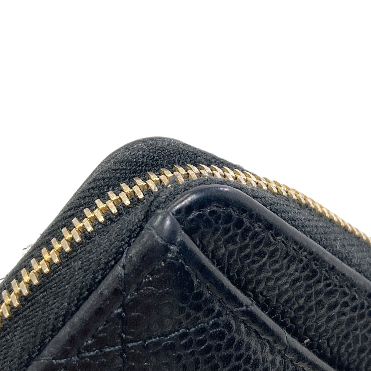 CHANEL COCO Mark Matelasse GoldHardware Card Case Grained Calfskin Skin Ladies [Used]