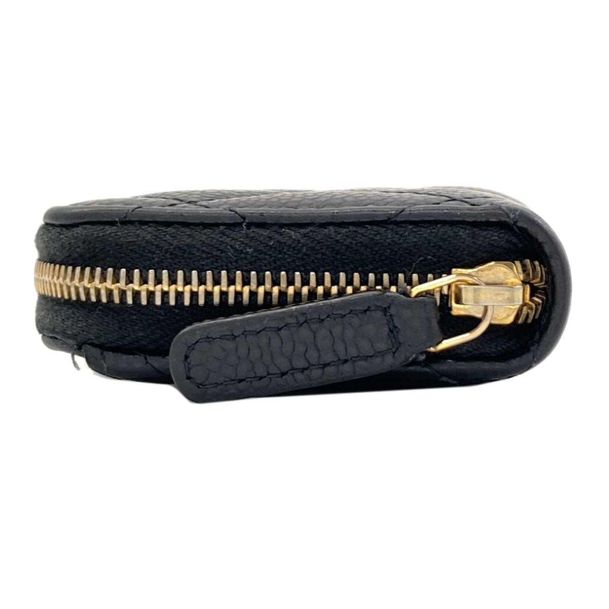 CHANEL COCO Mark Matelasse GoldHardware Card Case Grained Calfskin Skin Ladies [Used]