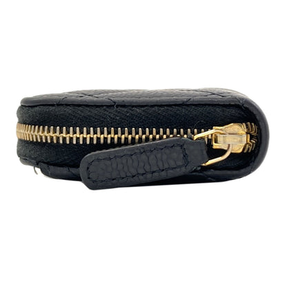 CHANEL COCO Mark Matelasse GoldHardware Card Case Grained Calfskin Skin Ladies [Used]
