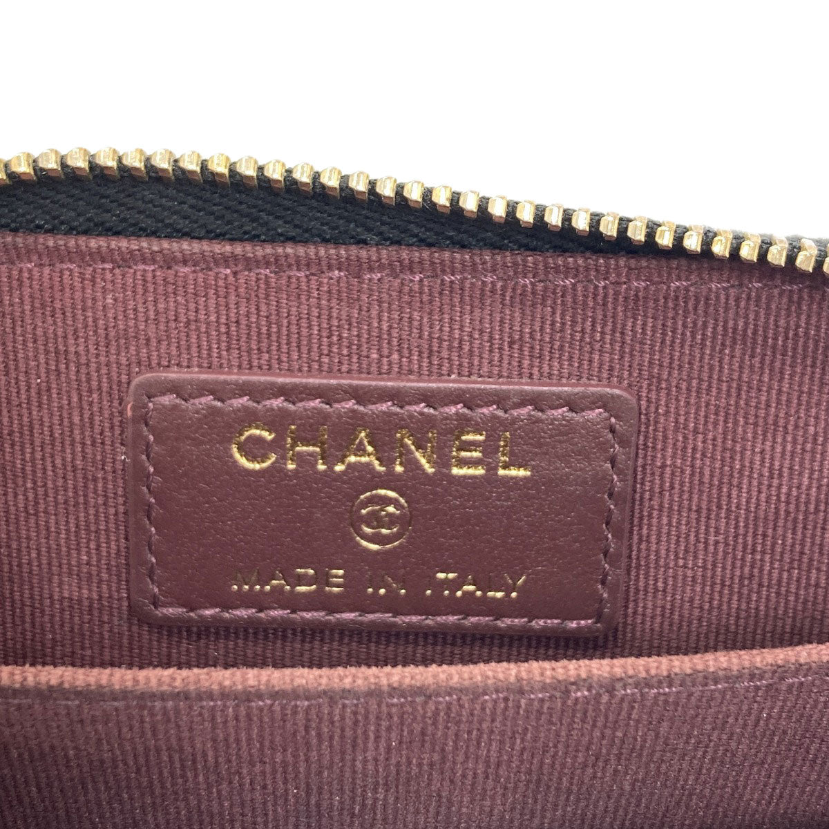 CHANEL COCO Mark Matelasse GoldHardware Card Case Grained Calfskin Skin Ladies [Used]