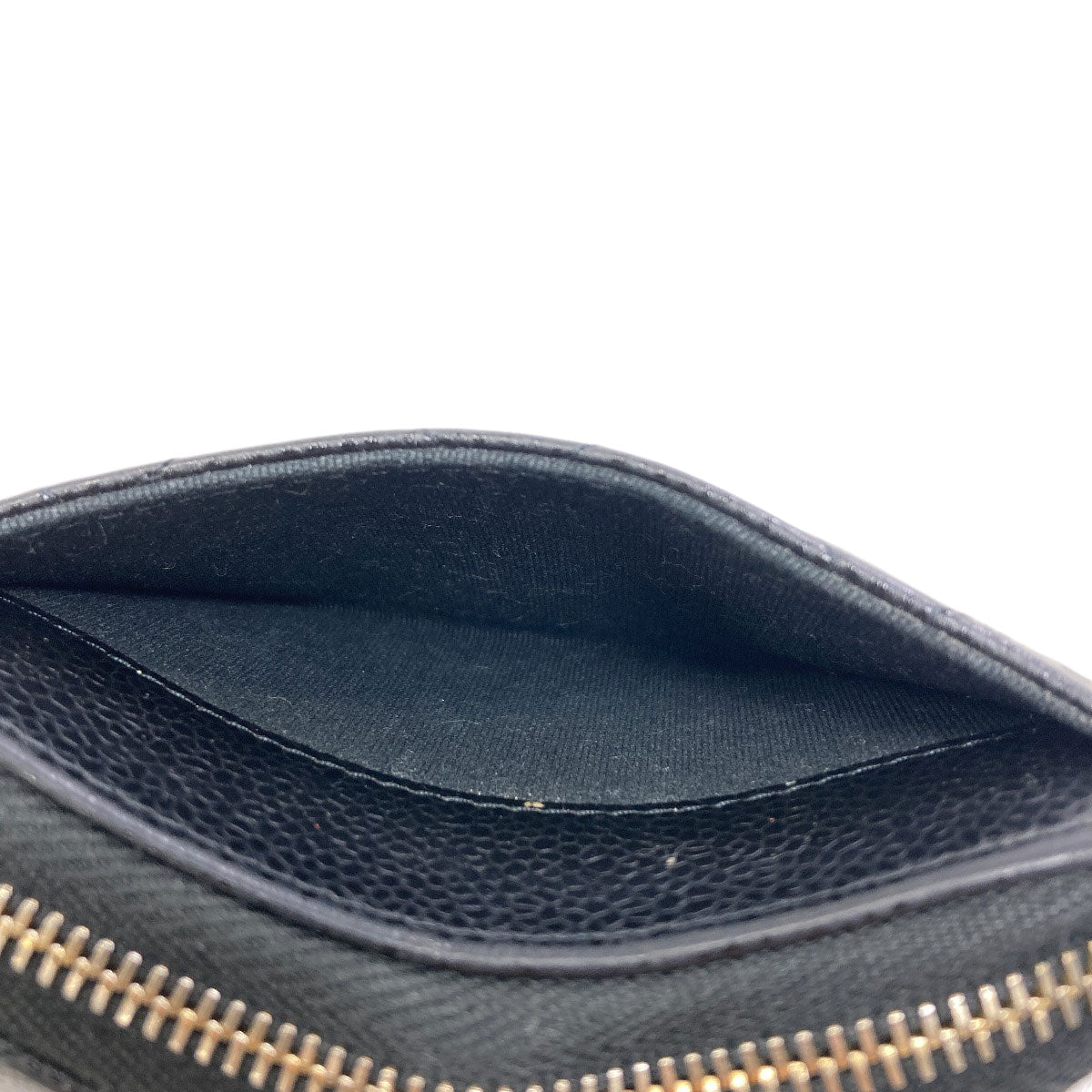 CHANEL COCO Mark Matelasse GoldHardware Card Case Grained Calfskin Skin Ladies [Used]