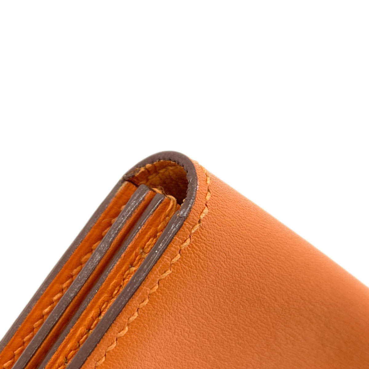 HERMES Bearn Gold Hardware Card Case Calf Ladies [Used]