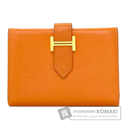 HERMES Bearn Gold Hardware Card Case Calf Ladies [Used]
