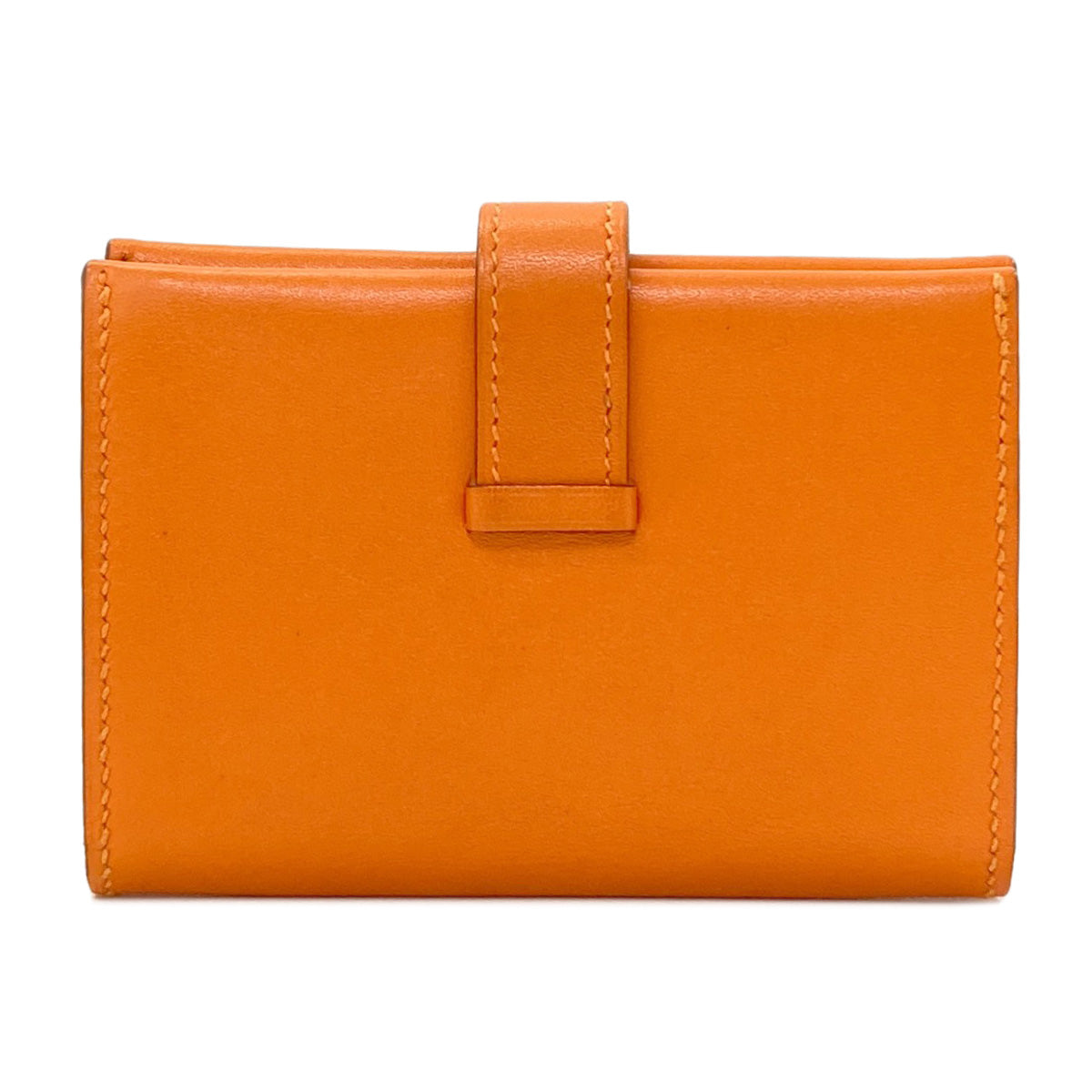 HERMES Bearn Gold Hardware Card Case Calf Ladies [Used]