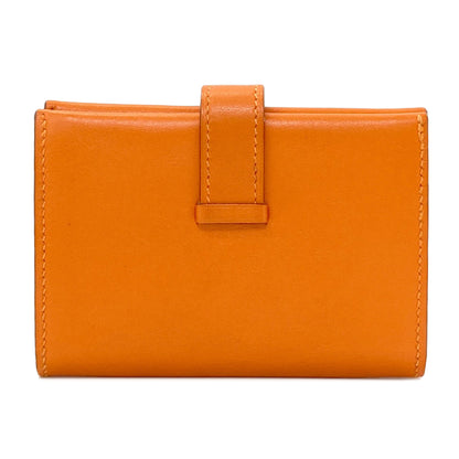 HERMES Bearn Gold Hardware Card Case Calf Ladies [Used]