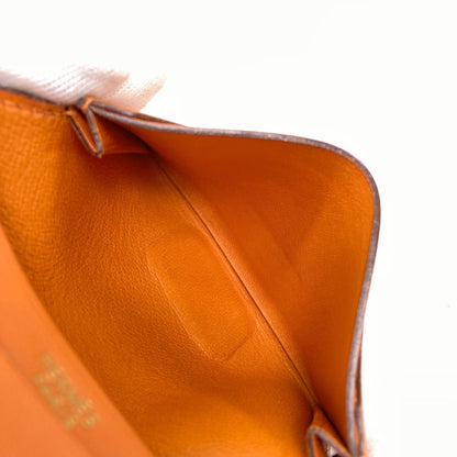 HERMES Bearn Gold Hardware Card Case Calf Ladies [Used]