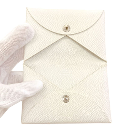 HERMES Calvi SilverHardware Card Case Epsom Ladies [Used]