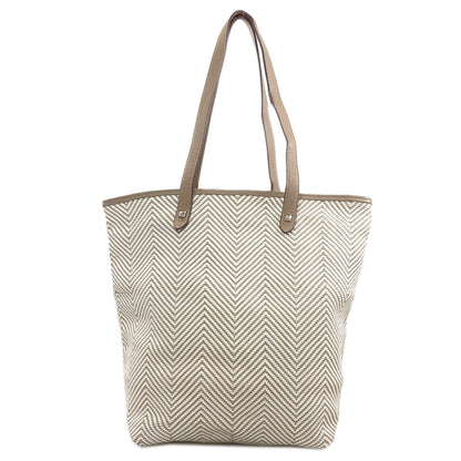 HERMES Cabas Chennai MM SilverHardware Tote Bag Leather CanvasLadies [Used]