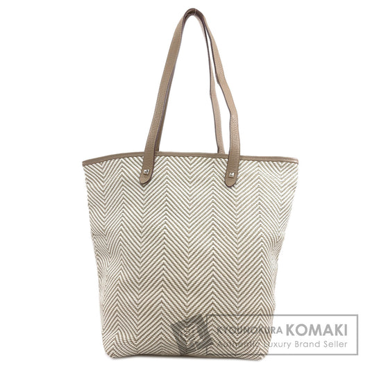 HERMES Cabas Chennai MM SilverHardware Tote Bag Leather CanvasLadies [Used]