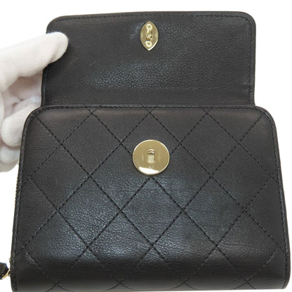 CHANEL COCO Mark Matelasse GoldHardware Bifold Wallet with Coin Pocket Calf Ladies [Used]