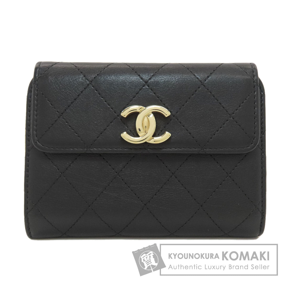 CHANEL COCO Mark Matelasse GoldHardware Bifold Wallet with Coin Pocket Calf Ladies [Used]