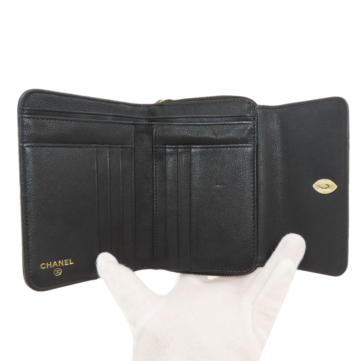 CHANEL COCO Mark Matelasse GoldHardware Bifold Wallet with Coin Pocket Calf Ladies [Used]