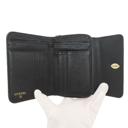 CHANEL COCO Mark Matelasse GoldHardware Bifold Wallet with Coin Pocket Calf Ladies [Used]