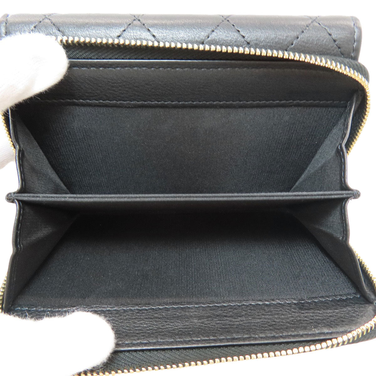 CHANEL COCO Mark Matelasse GoldHardware Bifold Wallet with Coin Pocket Calf Ladies [Used]