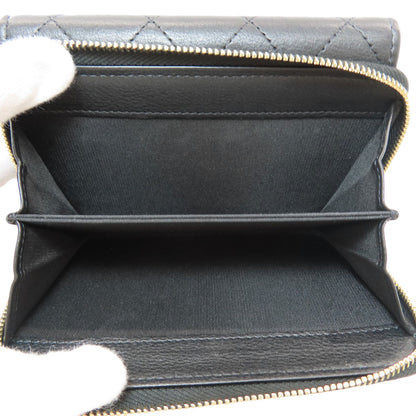 CHANEL COCO Mark Matelasse GoldHardware Bifold Wallet with Coin Pocket Calf Ladies [Used]