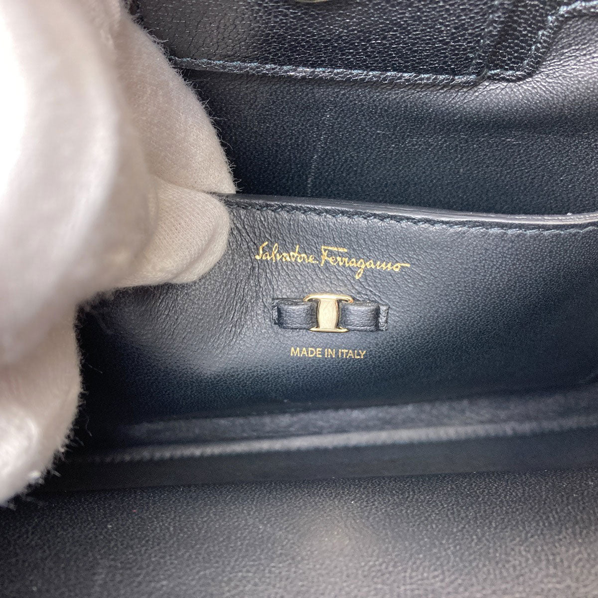 Salvatore Ferragamo Vala Ribbon 2WAY Handbag Leather Ladies [Used]
