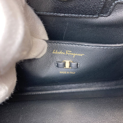 Salvatore Ferragamo Vala Ribbon 2WAY Handbag Leather Ladies [Used]