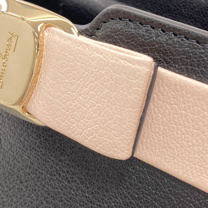 Salvatore Ferragamo Vala Ribbon 2WAY Handbag Leather Ladies [Used]