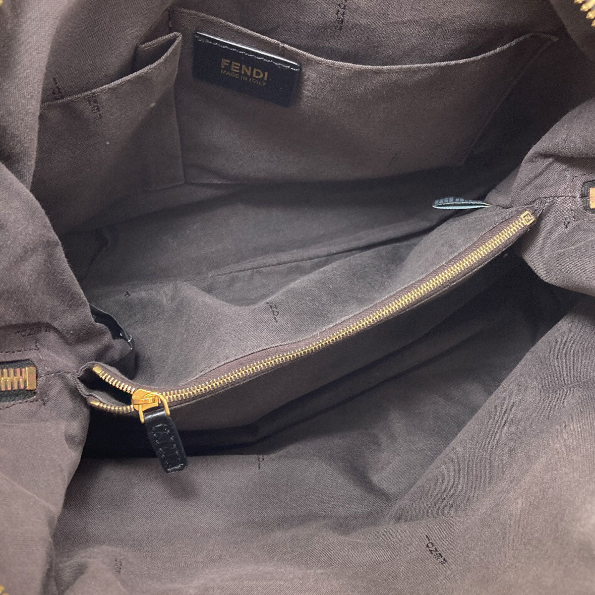 FENDI Chameleon 2WAY Tote Bag Calf Ladies [Used]
