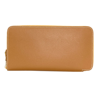 HERMES Azap Silk-in Long Gold SilverHardware Long wallet (with coin pocket) Epsom Ladies [Used]