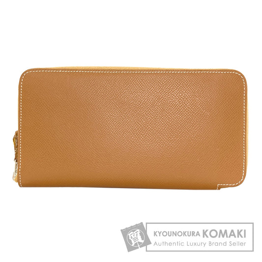 HERMES Azap Silk-in Long Gold SilverHardware Long wallet (with coin pocket) Epsom Ladies [Used]