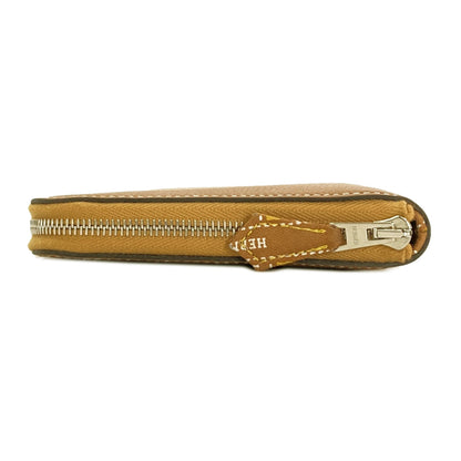 HERMES Azap Silk-in Long Gold SilverHardware Long wallet (with coin pocket) Epsom Ladies [Used]