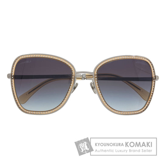 CHANEL Rhinestone sunglasses Plastic MetalLadies [Used]