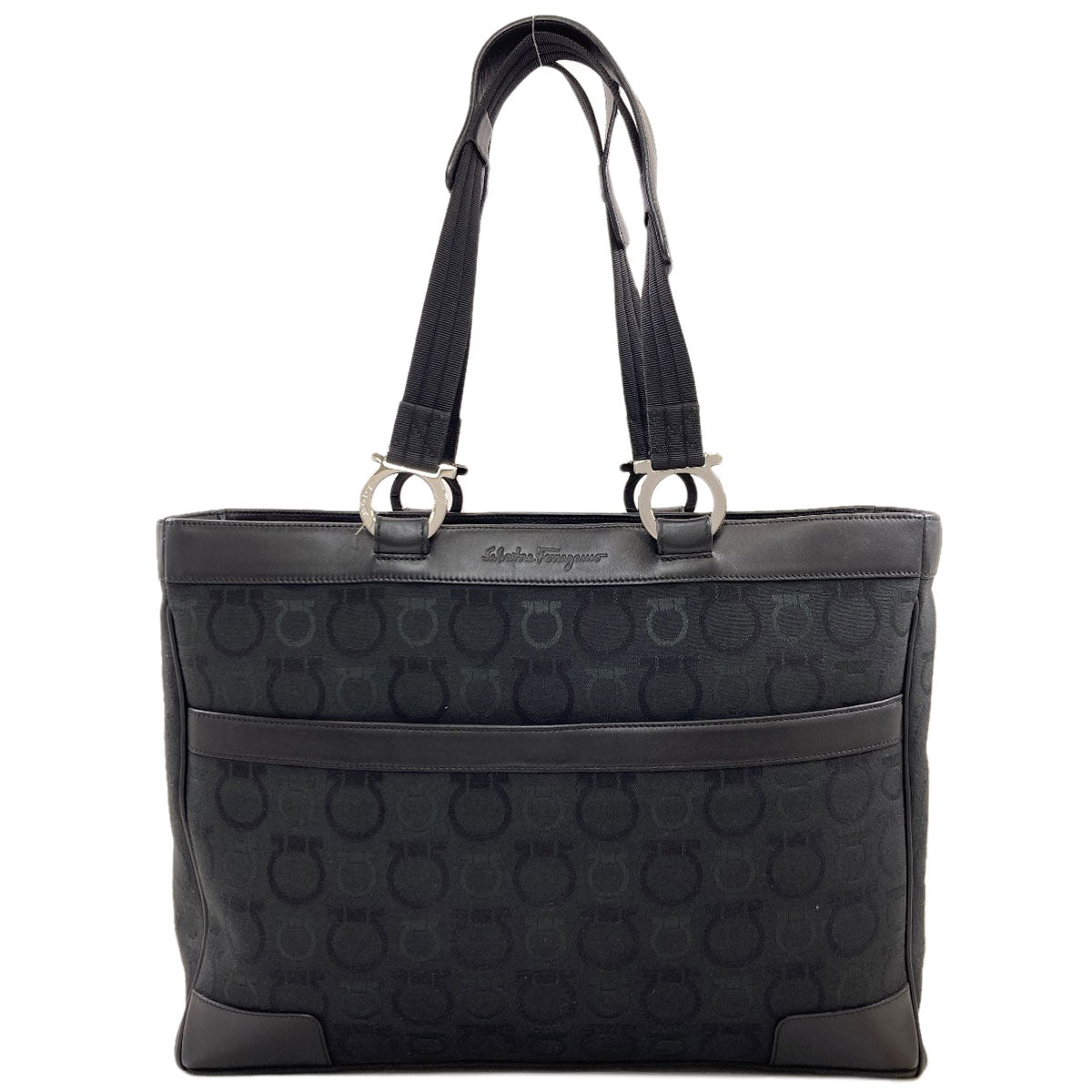 Salvatore Ferragamo GanciniHardware Tote Bag Canvas Ladies [Used]