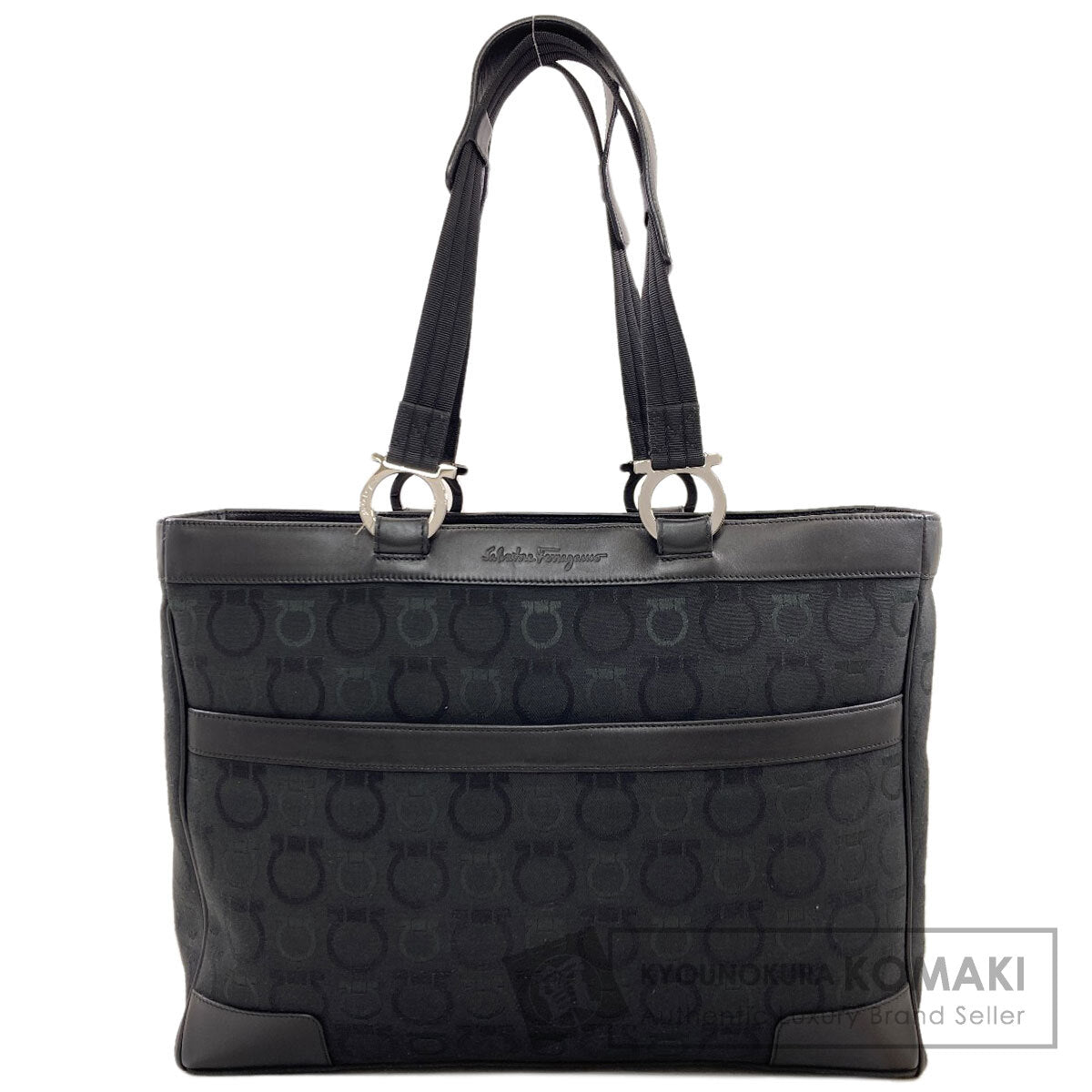 Salvatore Ferragamo GanciniHardware Tote Bag Canvas Ladies [Used]