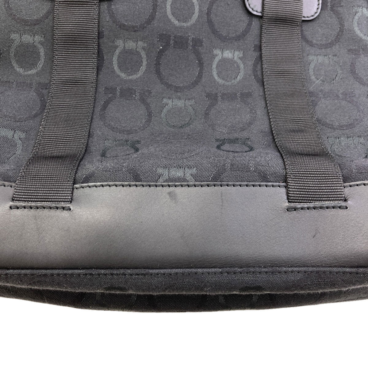 Salvatore Ferragamo Gancini Hardware motif Handbag Canvas Ladies [Used]