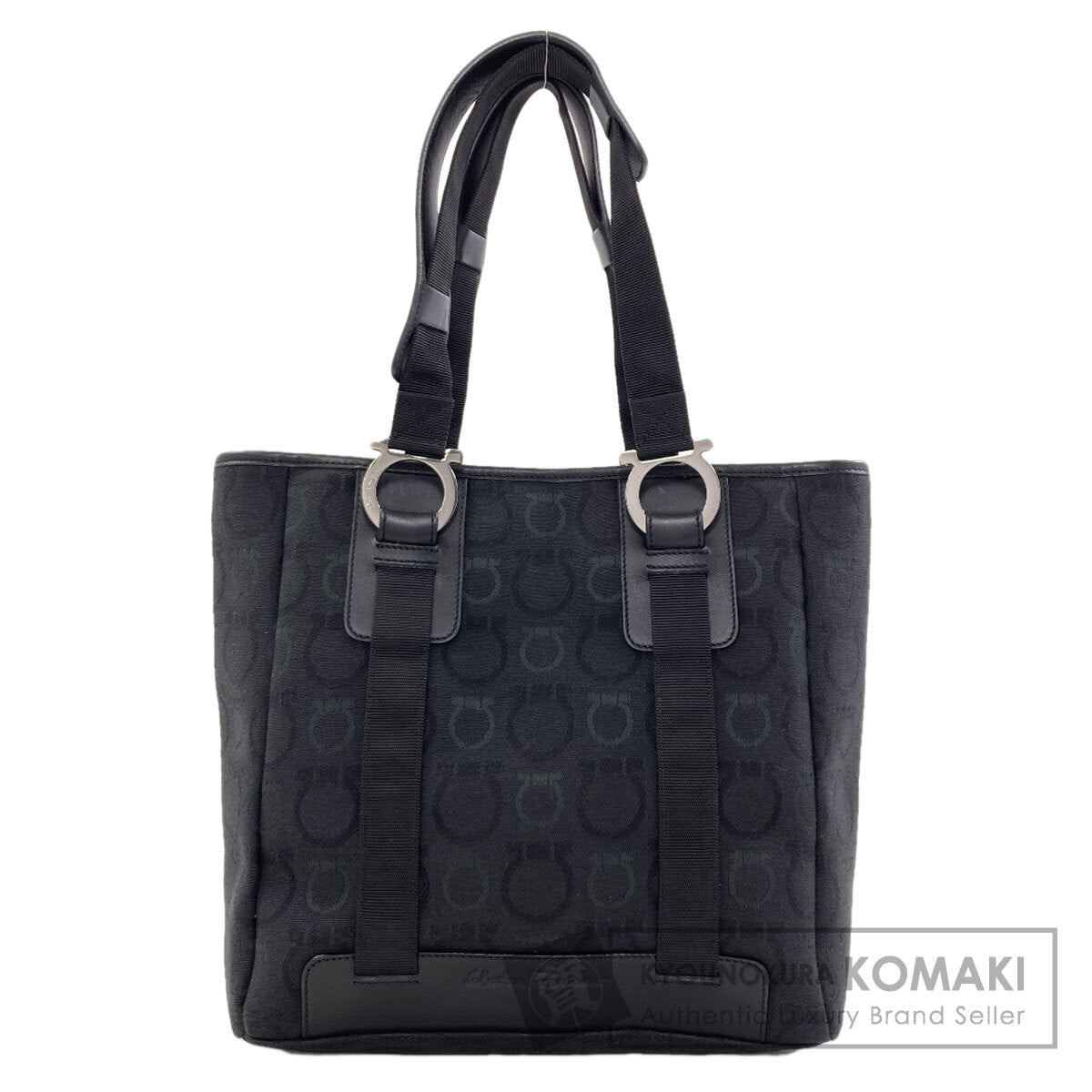 Salvatore Ferragamo Gancini Hardware motif Handbag Canvas Ladies [Used]