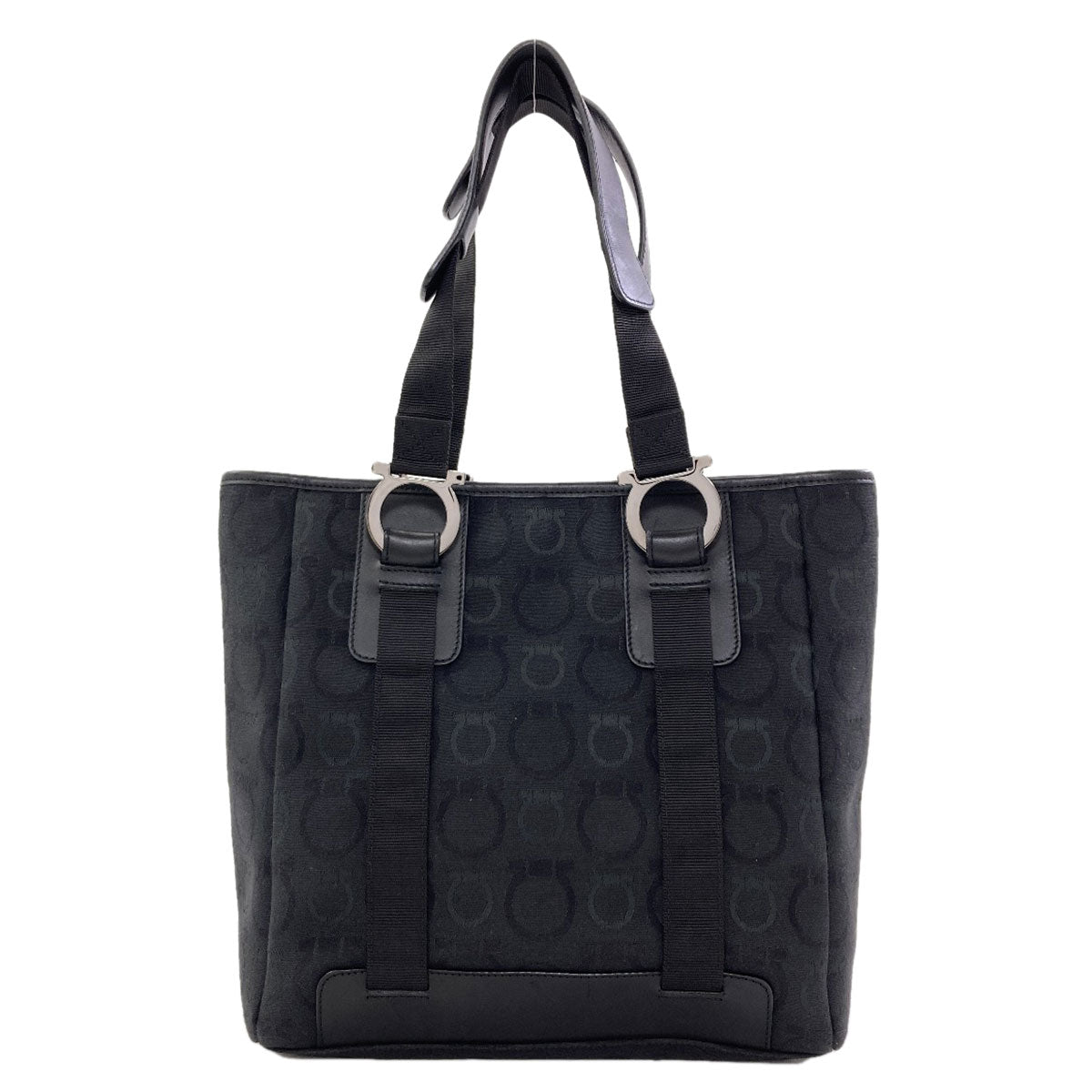 Salvatore Ferragamo Gancini Hardware motif Handbag Canvas Ladies [Used]