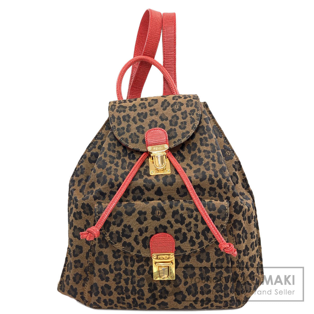 FENDI Leopard pattern Backpack Â· Daypack Canvas Ladies [Used]