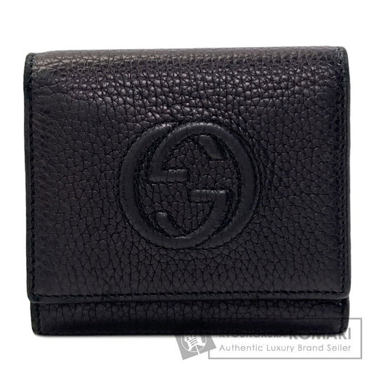 GUCCI 351485 Soho Interlocking G Tri-fold wallet (with Coin Pocket) Leather Ladies [Used]
