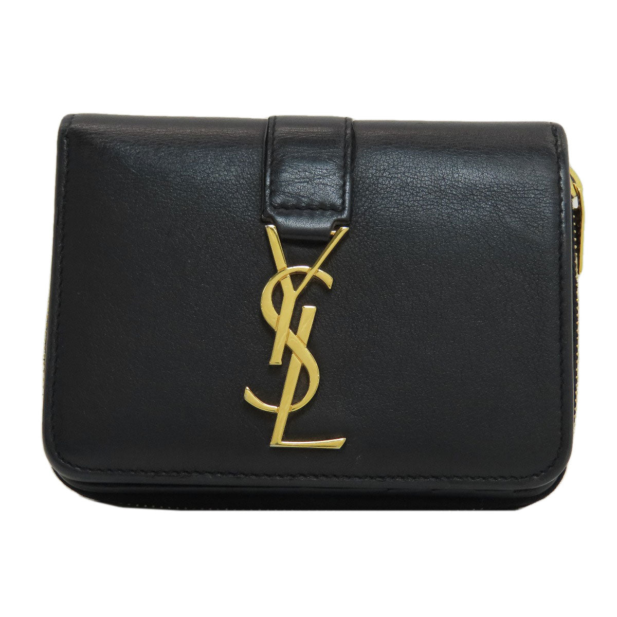 YVES SAINT LAURENT Cassandra Bifold Wallet with Coin Pocket Calf Ladies [Used]