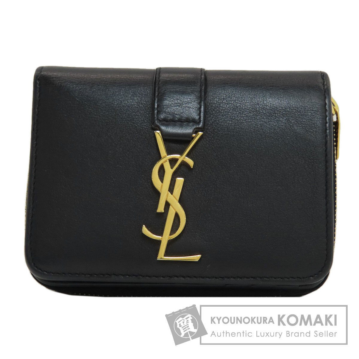 YVES SAINT LAURENT Cassandra Bifold Wallet with Coin Pocket Calf Ladies [Used]