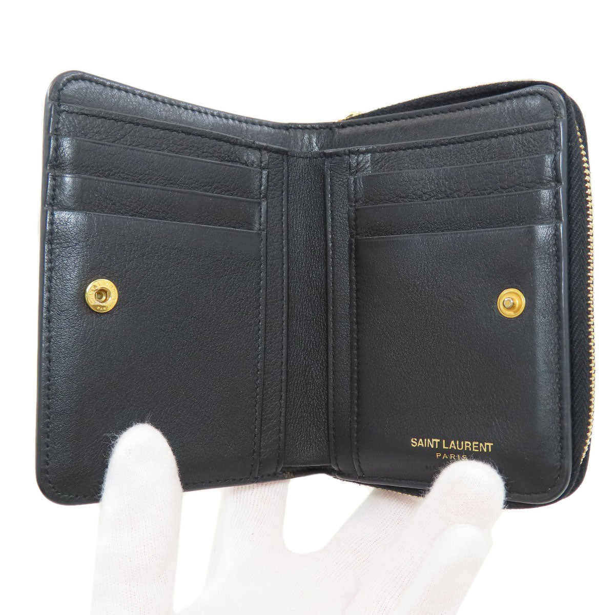 YVES SAINT LAURENT Cassandra Bifold Wallet with Coin Pocket Calf Ladies [Used]