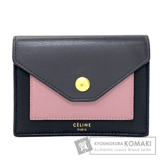 CELINE Tri-folded Card Case Leather Ladies [Used]
