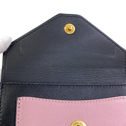 CELINE Tri-folded Card Case Leather Ladies [Used]