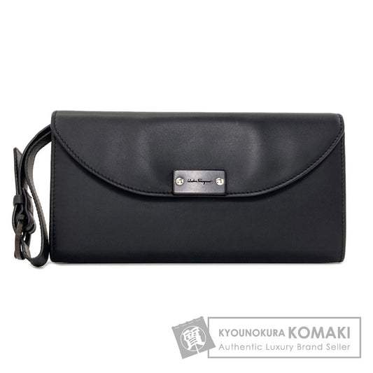 Salvatore Ferragamo logo Long wallet (with coin pocket) Leather Ladies [Used]