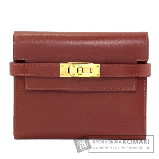 HERMES Kelly Compact Gold Hardware Bifold Wallet with Coin Pocket Box calf Ladies [Used]