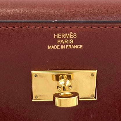 HERMES Kelly Compact Gold Hardware Bifold Wallet with Coin Pocket Box calf Ladies [Used]