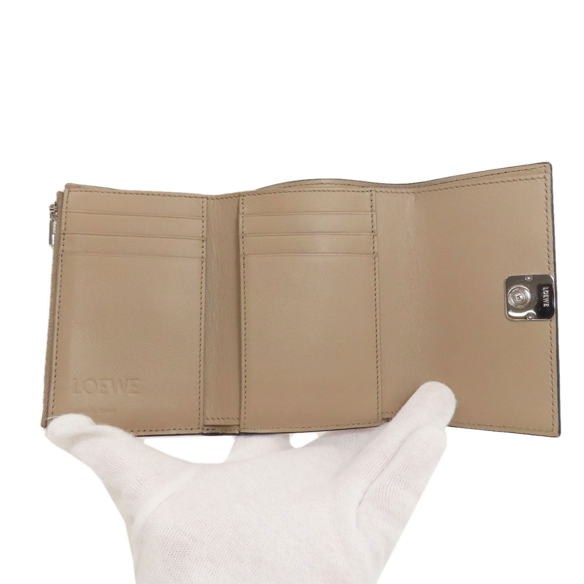 LOEWE Vertical wallet Tri-fold wallet (with Coin Pocket) Calf Ladies [Used]