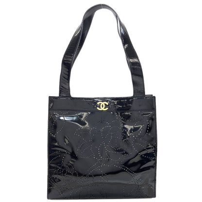 CHANEL Camellia Punching GoldHardware Handbag Enamel Ladies [Used]