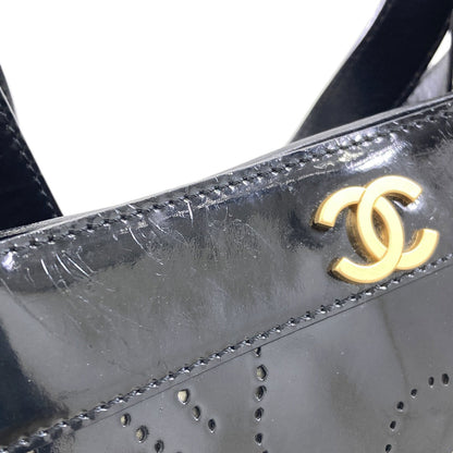CHANEL Camellia Punching GoldHardware Handbag Enamel Ladies [Used]