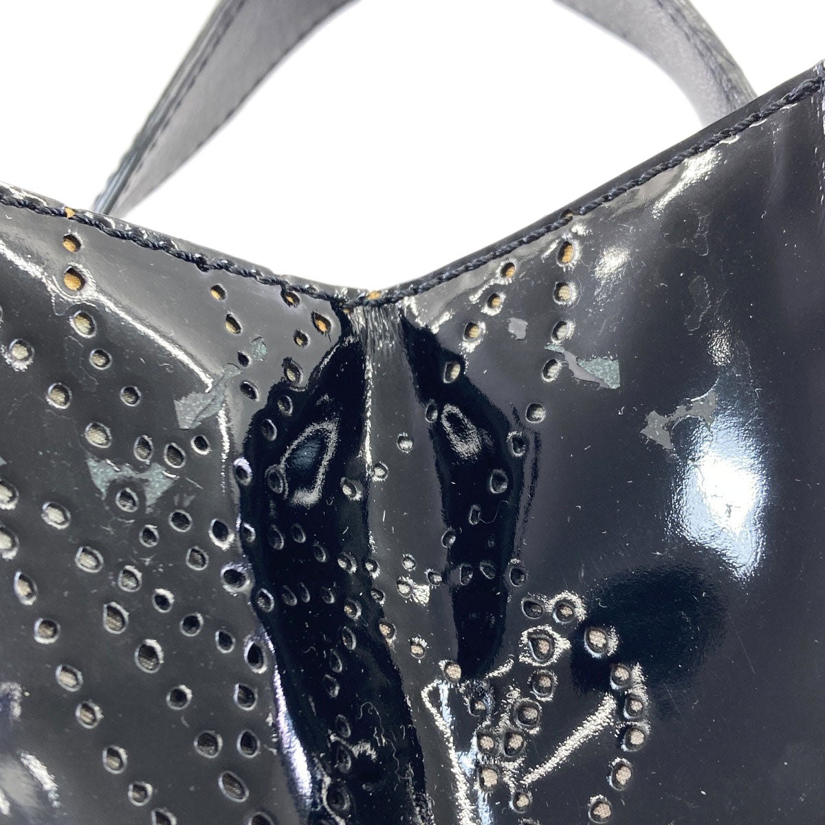 CHANEL Camellia Punching GoldHardware Handbag Enamel Ladies [Used]