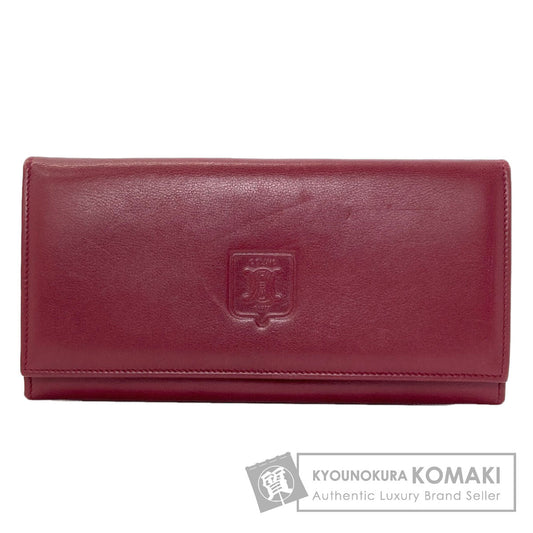 CELINE logo Long wallet (with coin pocket) Leather Ladies [Used]
