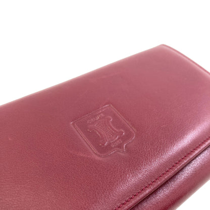 CELINE logo Long wallet (with coin pocket) Leather Ladies [Used]